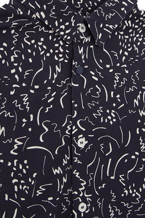 BOYS’ NAVY GRAFFITI PRINT LENZING™ ECOVERO™ SHIRT 5