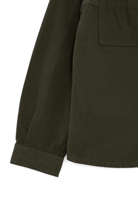 BOYS’ KHAKI CORDUROY AND CANVAS MIXED FABRIC SHIRT 6