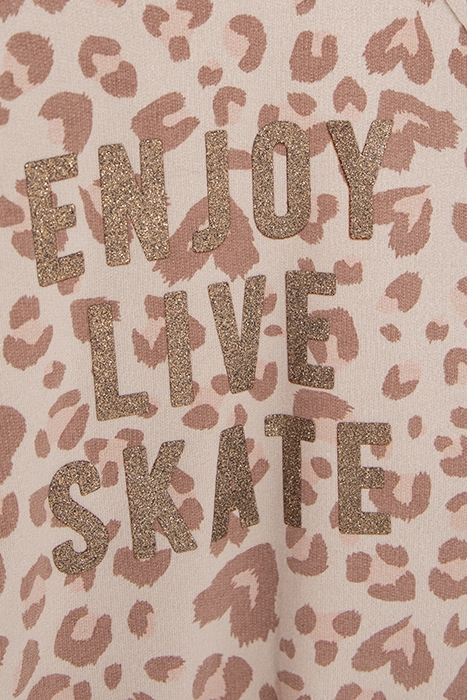 GIRLS’ ECRU SWEATSHIRT WITH GOLD LEOPARD SLOGAN PRINT 6