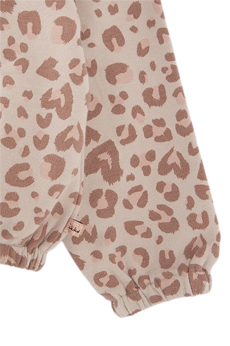 GIRLS’ ECRU SWEATSHIRT WITH GOLD LEOPARD SLOGAN PRINT 5