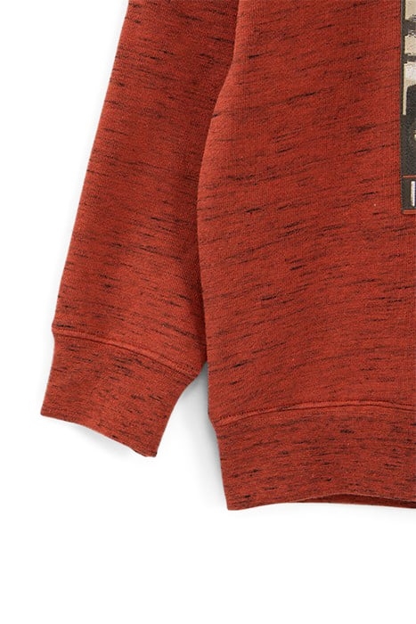 BOYS’ DARK RED MARL HOODIE WITH SKATEBOARDER IMAGE 4