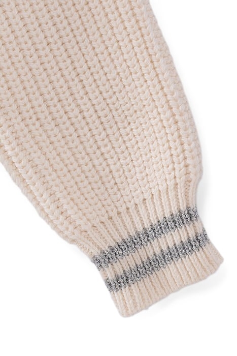 GIRLS’ OFF-WHITE KNIT SWEATER WITH STAR EMBROIDERY 5