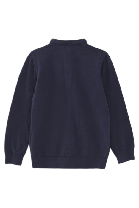 BOYS’ NAVY KNIT BUTTON-NECK SWEATER 2