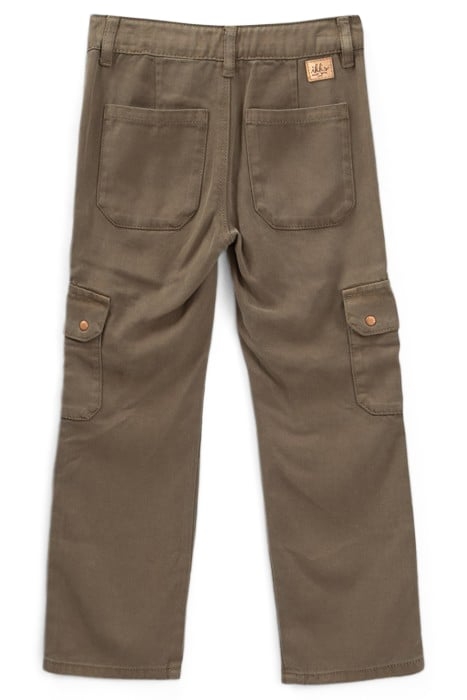GIRLS’ KHAKI CARPENTER-STYLE LYOCELL® FLARED TROUSERS 2