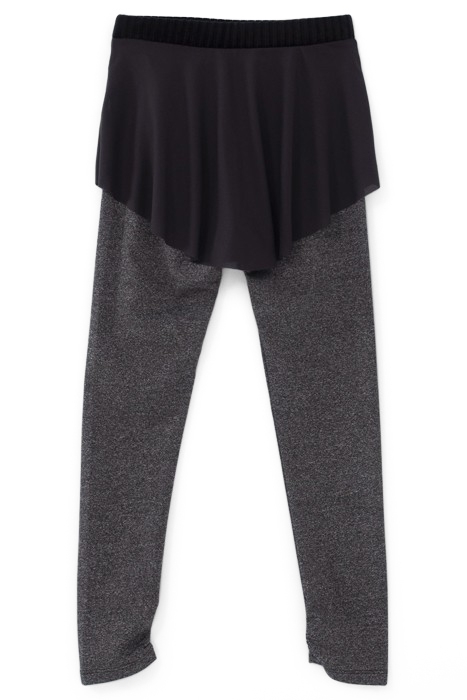 GIRLS’ 2-IN-1 GREY LEGGINGS AND TULLE SKIRT 4