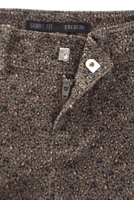 GIRLS’ KHAKI LEOPARD-HEART PRINT SKINNY JEANS 3