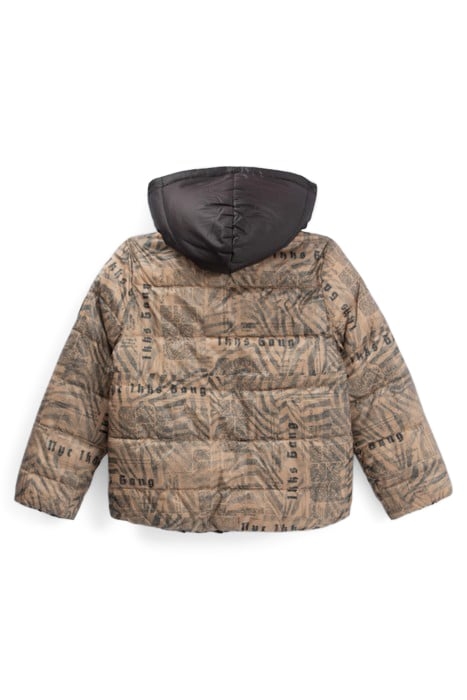 BOYS’ MOCHA PRINT/BLACK REVERSIBLE PADDED JACKET 2