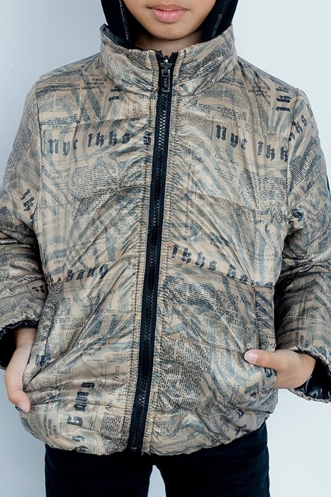 BOYS’ MOCHA PRINT/BLACK REVERSIBLE PADDED JACKET 4