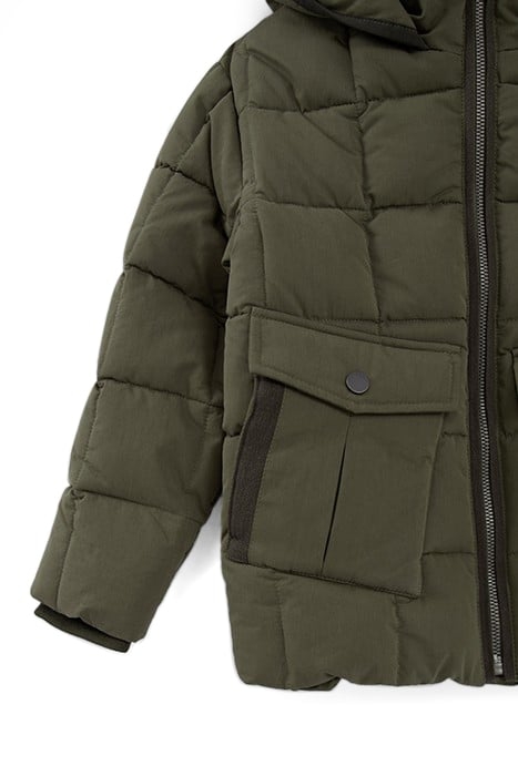 BOYS’ KHAKI DOUBLE OPENING POCKET PADDED JACKET 4