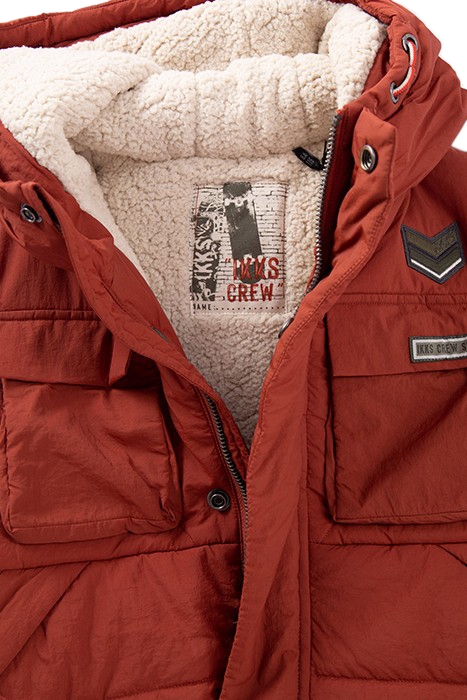 BOYS’ BRICK FUR-LINED RECYCLED PADDED JACKET 4