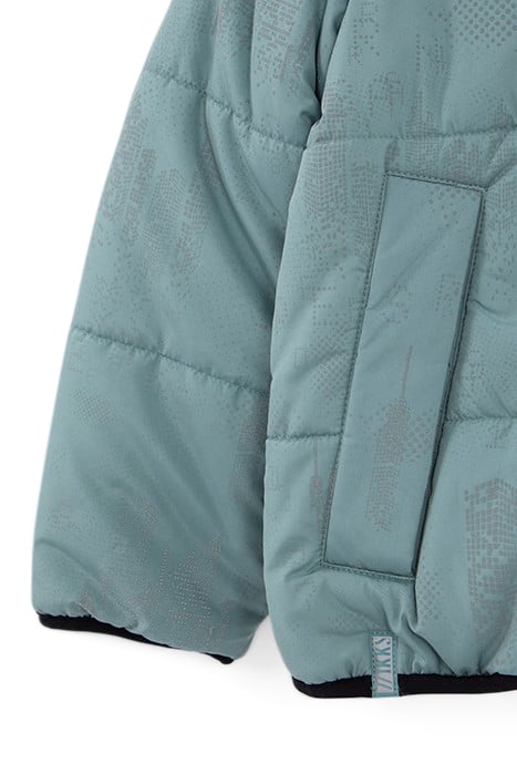 BOYS’ GREEN/GREY REFLECTIVE REVERSIBLE PADDED JACKET 4