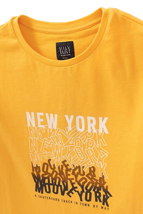 BOYS’ YELLOW LETTER MARKING ORGANIC COTTON T-SHIRT 4