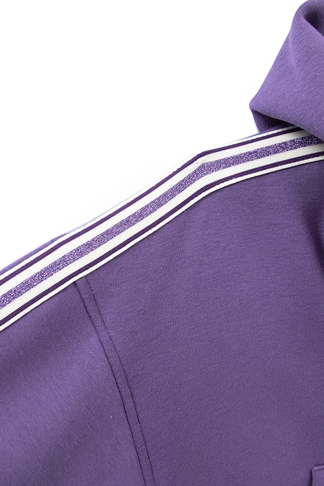 GIRLS’ PURPLE ZIPPED CARDIGAN WITH STRIPED BRAIDS 6