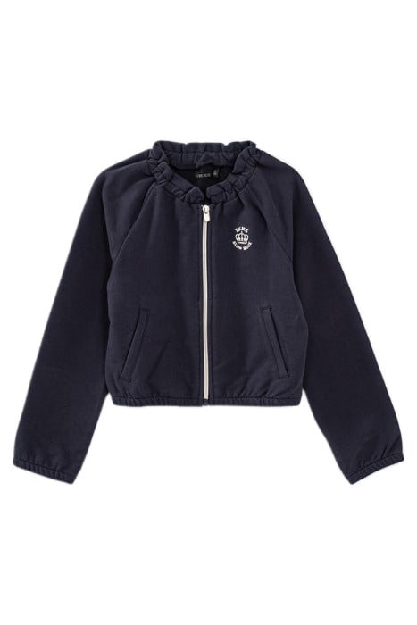 GIRLS’ NAVY CARDIGAN WITH ELASTICATED COLLAR 1
