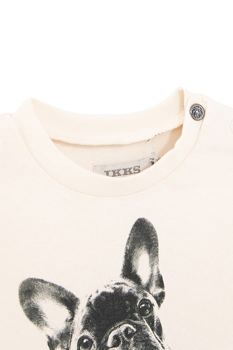 BABY BOYS’ ECRU DOG IMAGE ORGANIC COTTON T-SHIRT 3