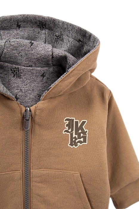 BABY BOYS’ CAMEL/GREY PRINT REVERSIBLE CARDIGAN 4