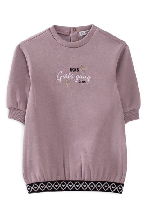 BABY GIRLS’ VIOLET SWEATSHIRT DRESS WITH ROCK BRAID 1