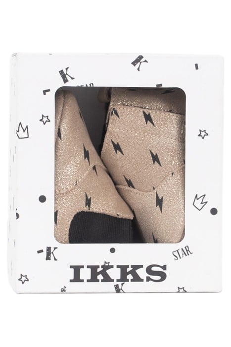 BABY GIRLS’ GOLD LEATHER SLIPPERS WITH LIGHTNING 6