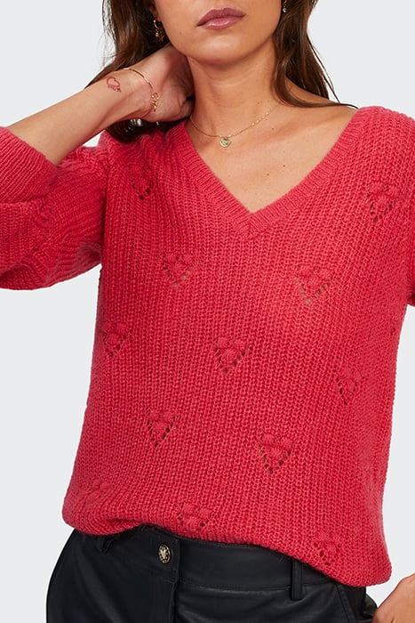 FLASH PINK DECORATIVE STITCH KNIT SWEATER 4