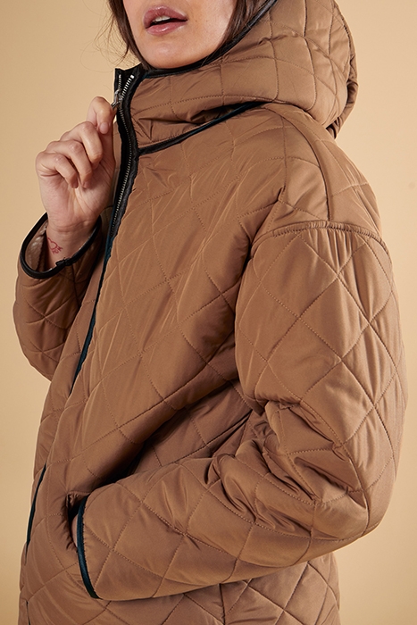 QUILTED TOBACCO/ECRU SHERPA REVERSIBLE PARKA 8