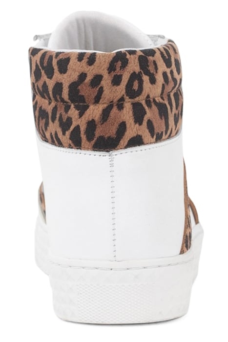 WHITE, GREY, LEOPARD MOTIF HIGH-TOP TRAINERS 2