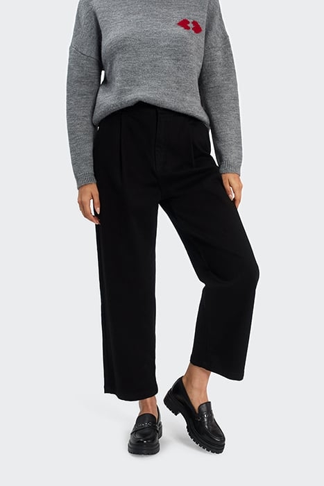 BLACK ELASTICATED WAIST BOYFIT JEANS 1