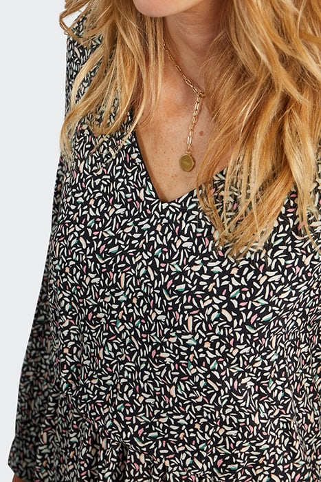 BLACK LEAF PRINT DRESS 5