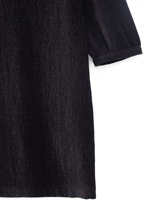 BLACK TEXTURED VELVET DRESS 8