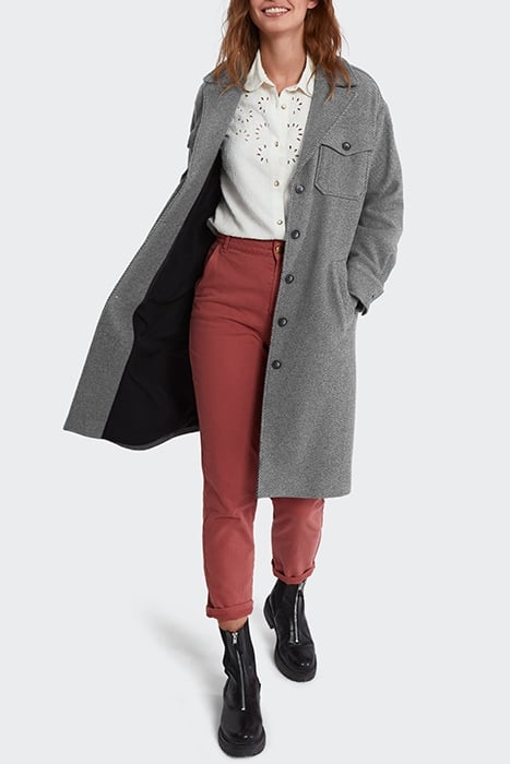 GREY OVERSHIRT-STYLE LONG COAT 3