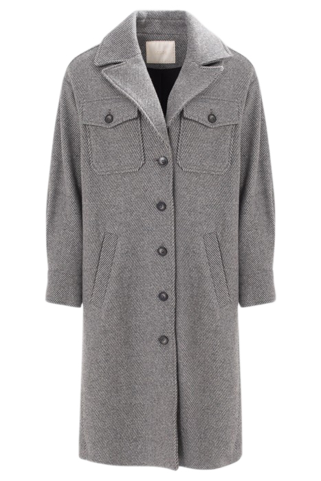 GREY OVERSHIRT-STYLE LONG COAT 4