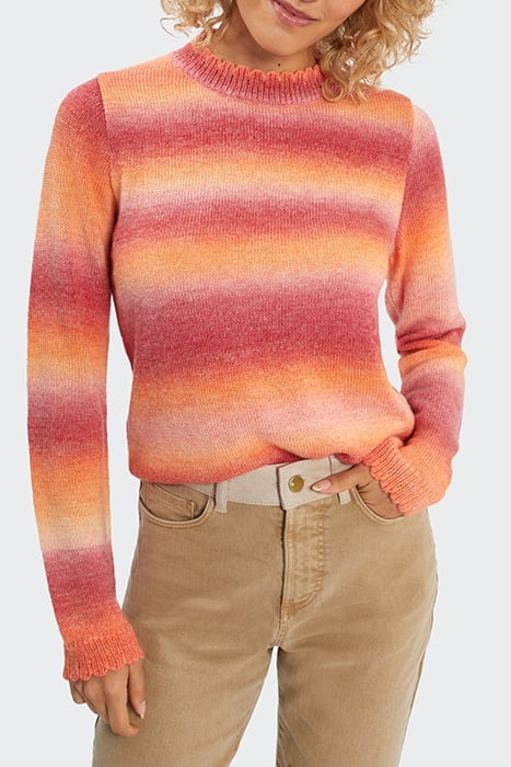 SOFT PUMPKIN KNIT SWEATER WITH RUFF COLLAR 1