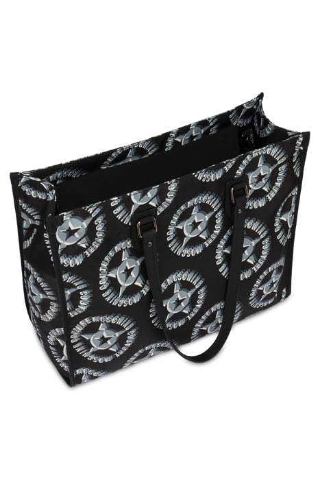 MOSCHINO COUTURE STARS NYLON SHOPPER BLACK 3