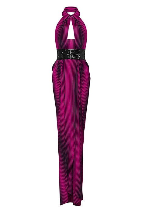 DEGRADÉ STRIPES ORGANZA DRESS FUCSIA 3