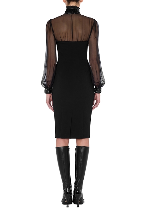 BONDAGE BUCKLE STRETCH CADY DRESS BLACK 2