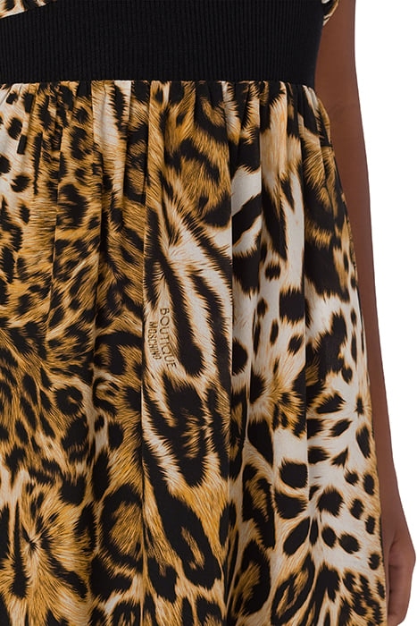 DRESS WITH LEOPARD PRINT KNITTED INSERTS BEIGE 4