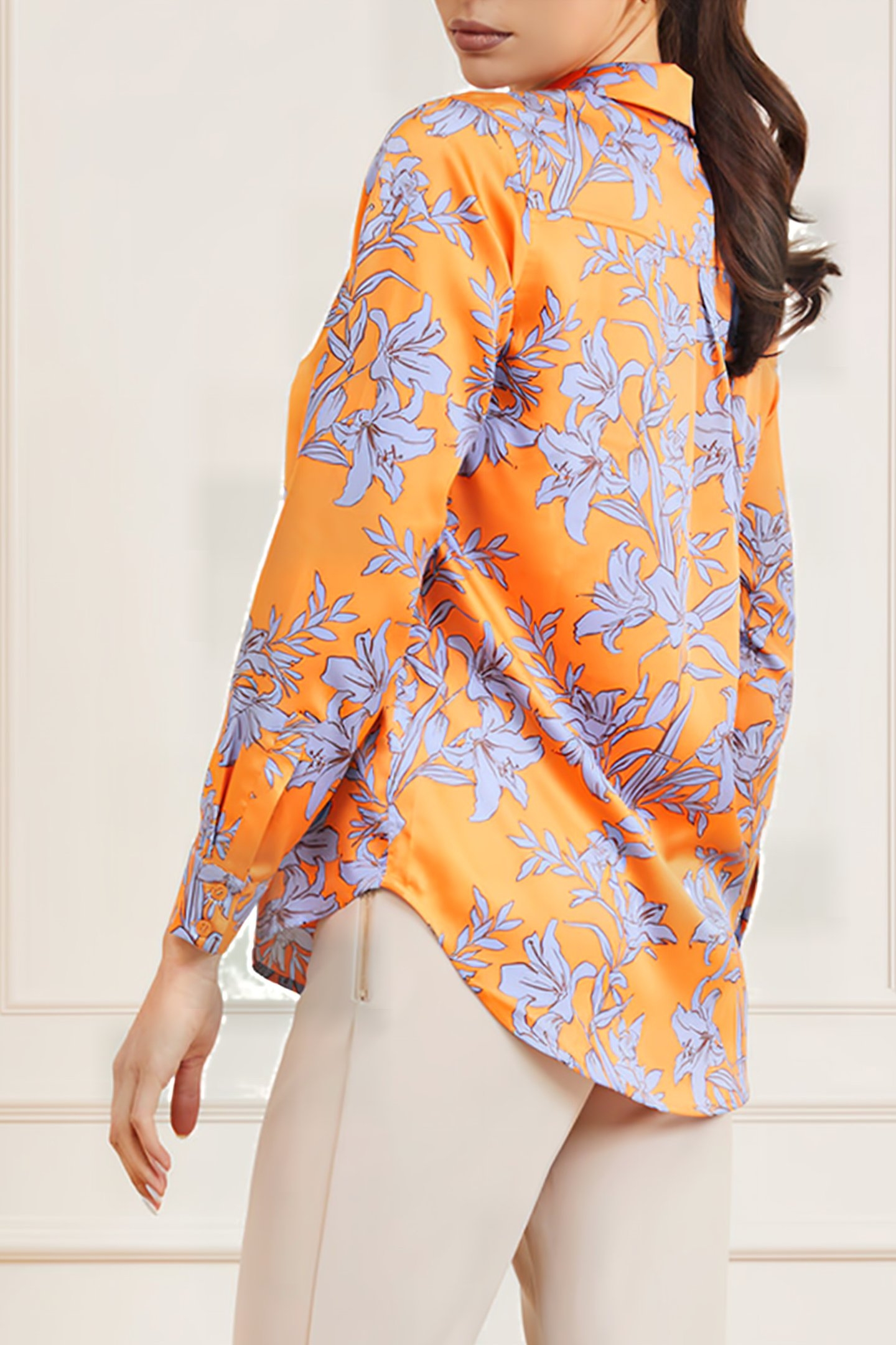 MARCIANO BY GUESS THE ICON BLOUSE PRIN SUNBURST ORANGE 2