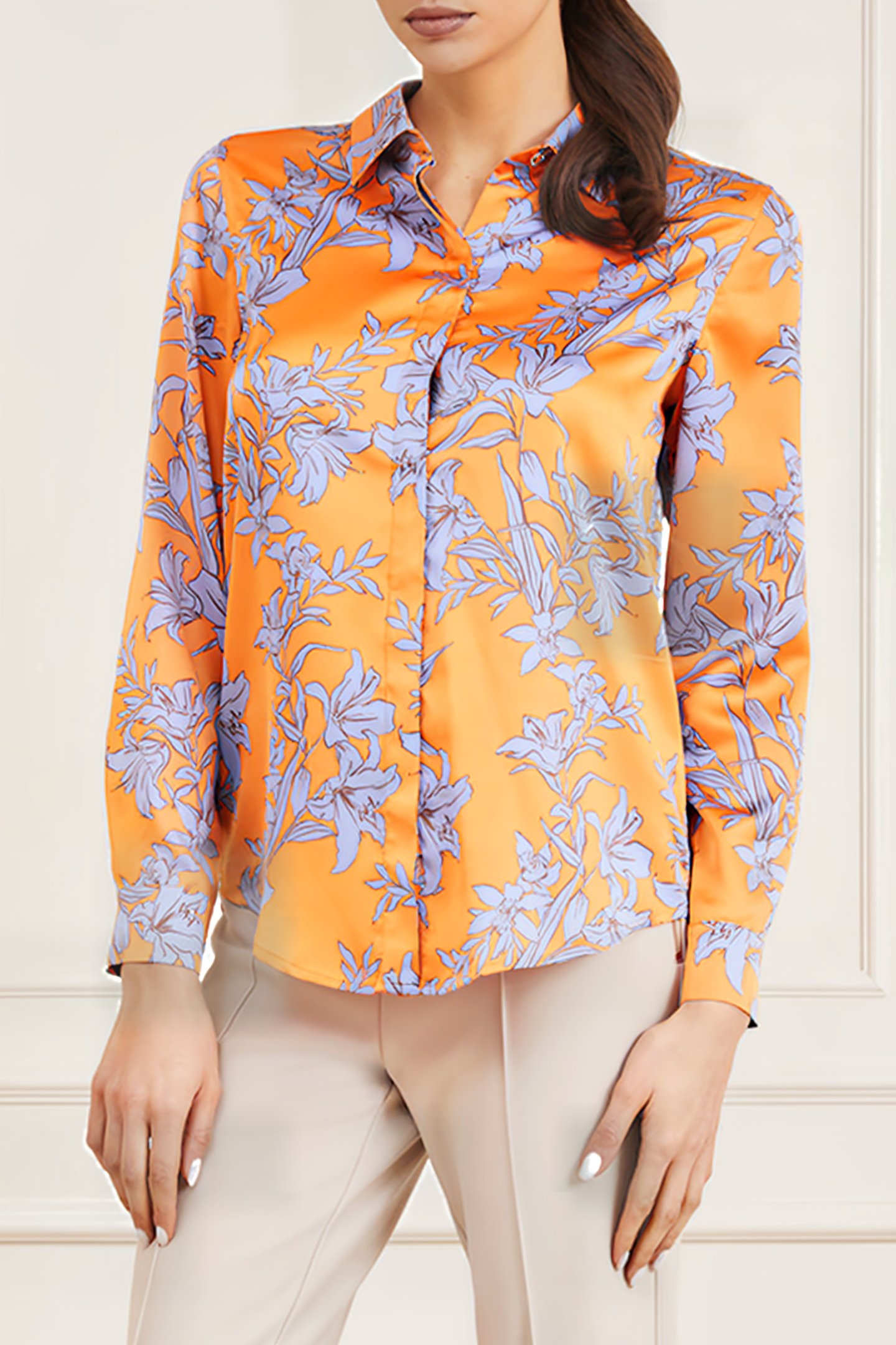 MARCIANO BY GUESS THE ICON BLOUSE PRIN SUNBURST ORANGE 1
