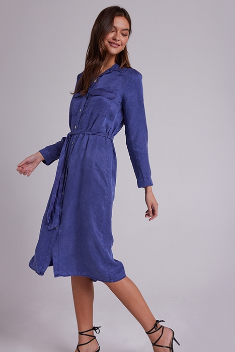 PATCH POCKET MIDI SHIRT DRESS GREYSTONE PURPLE 3