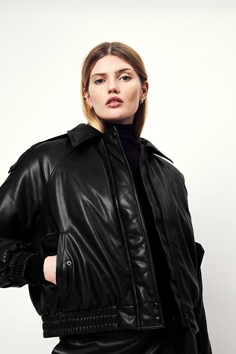 ELVIS FAUX BOMBER JACKET RAVEN 4