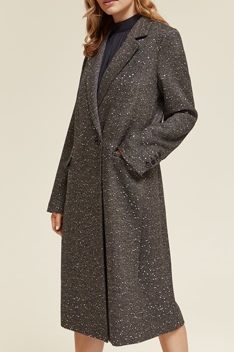 SINGLE BREASTED HERRINGBONE SEQUIN COAT SEQUIN HERRINGBONE 1