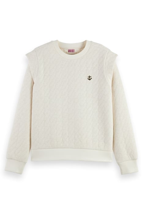 BONDED ROPE PATTERN SWEATSHIRT SOFT ICE MELANGE 1