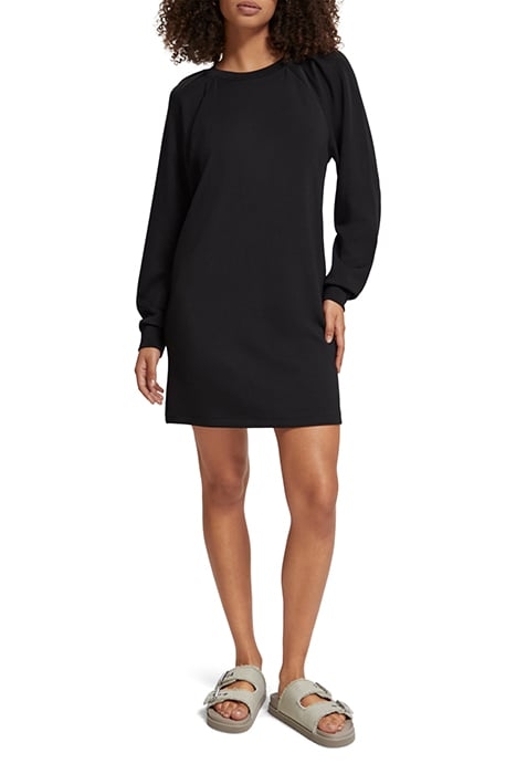 TUCK DETAIL JERSEY DRESS EVENING BLACK 2