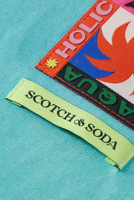 TWO COLOUR SPRAYED T-SHIRT WASHED NEON BLUE 3