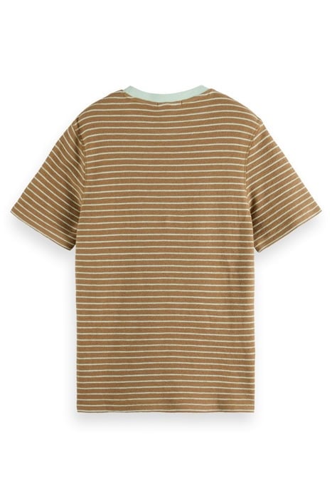 STRUCTURED STRIPED T-SHIRT TAUPE/ SEA FOAM 2