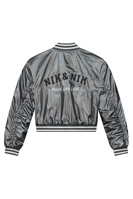 HAYLEE BOMBER GUN METAL METALLIC 2