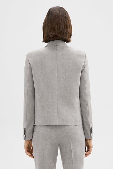 DOUBLE-BREASTED BLAZER IN GOOD WOOL LIGHT GREY MELANGE 2
