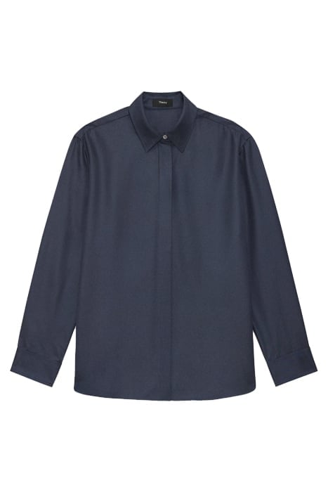 CLASSIC MENSWEAR SHIRT IN VISCOSE TWILL NOCTURNE NAVY 2