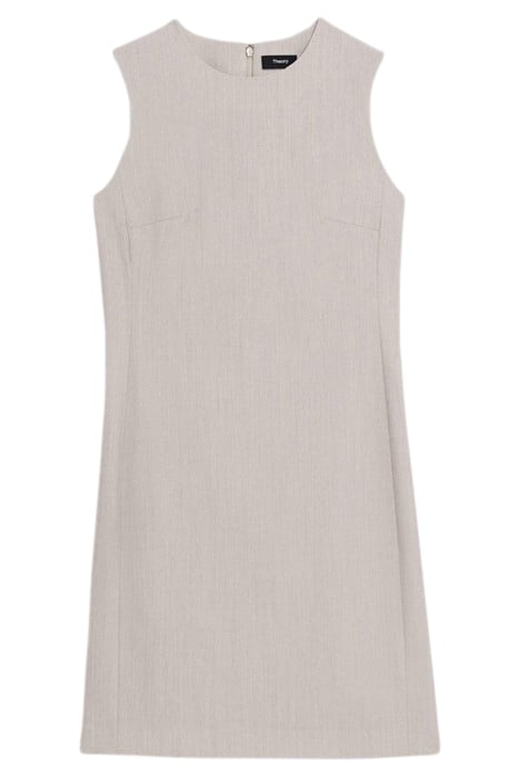 SLEEVELESS FITTED DRESS IN GOOD WOOL SAND MELANGE 2