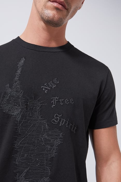 BLACK T-SHIRT, EMBROIDERED STATUE OF LIBERTY BLACK 5