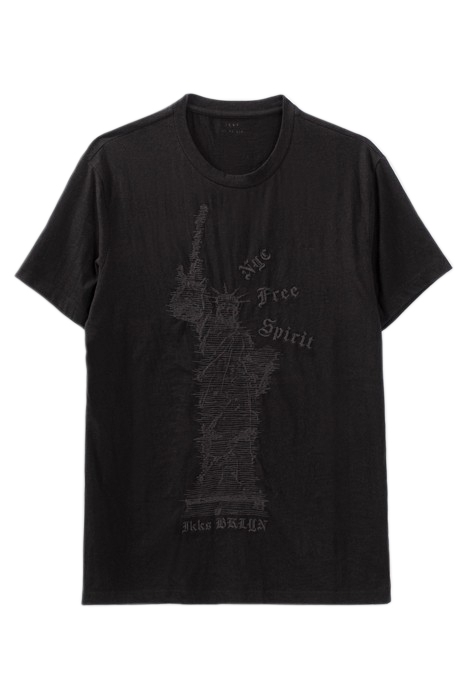BLACK T-SHIRT, EMBROIDERED STATUE OF LIBERTY BLACK 4